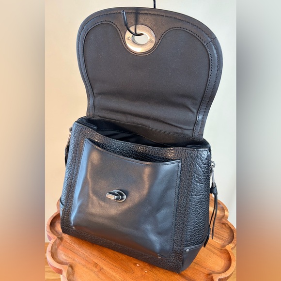 Coach Faye Black Leather Convertible Backpack Crossbody Satchel F30525 Like New - Picture 7 of 17